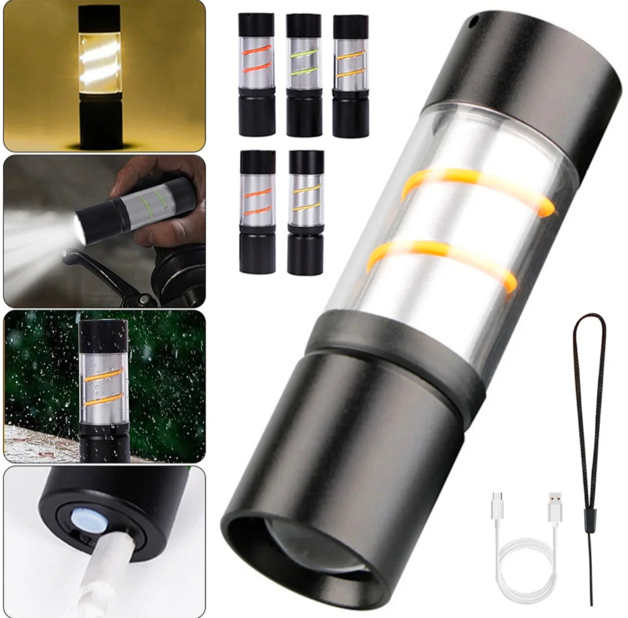 Rechargeable Aluminum Ecd Zoomable Flash light multifunctional