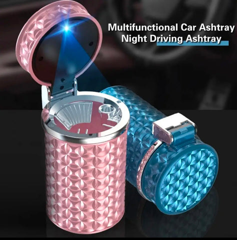 Stainless steel Decorated Car Ashtray With LED Light