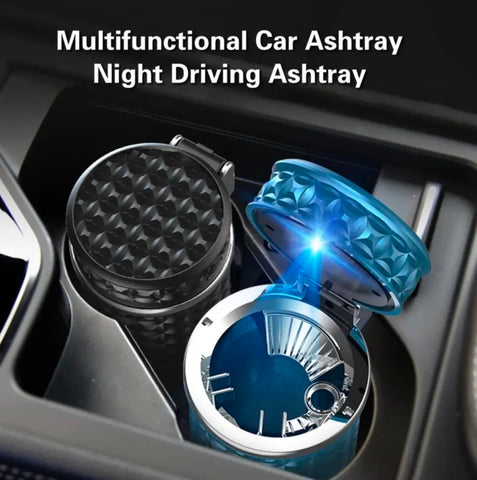 Stainless steel Decorated Car Ashtray With LED Light