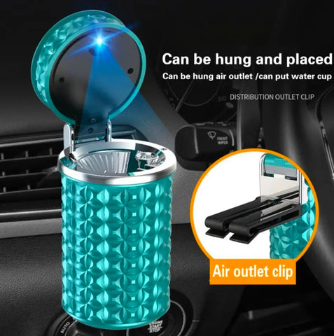 Stainless steel Decorated Car Ashtray With LED Light
