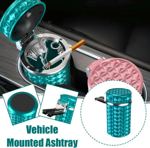 Stainless steel Decorated Car Ashtray With LED Light