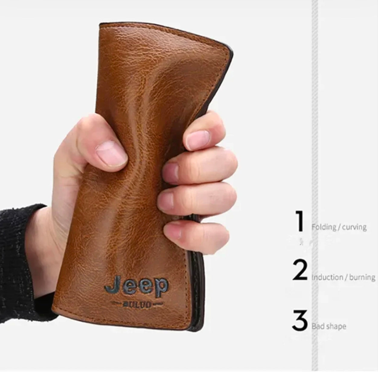 Jeep Soft Leather Wallet Phone ID Card Holder Long Clutch