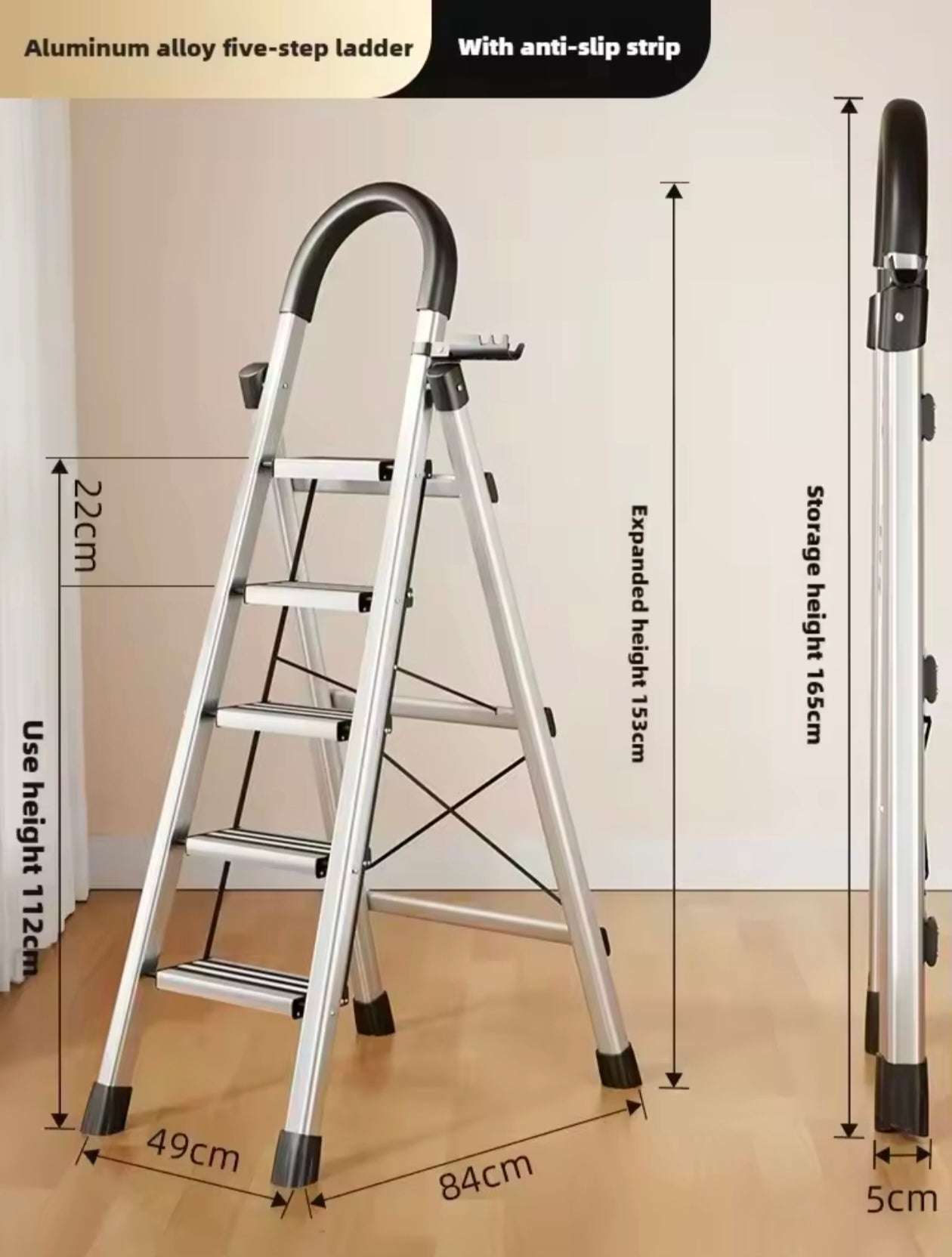 Portable folding Ladder Multifunctional Telescopic Indoor Herringbone Ladder Step