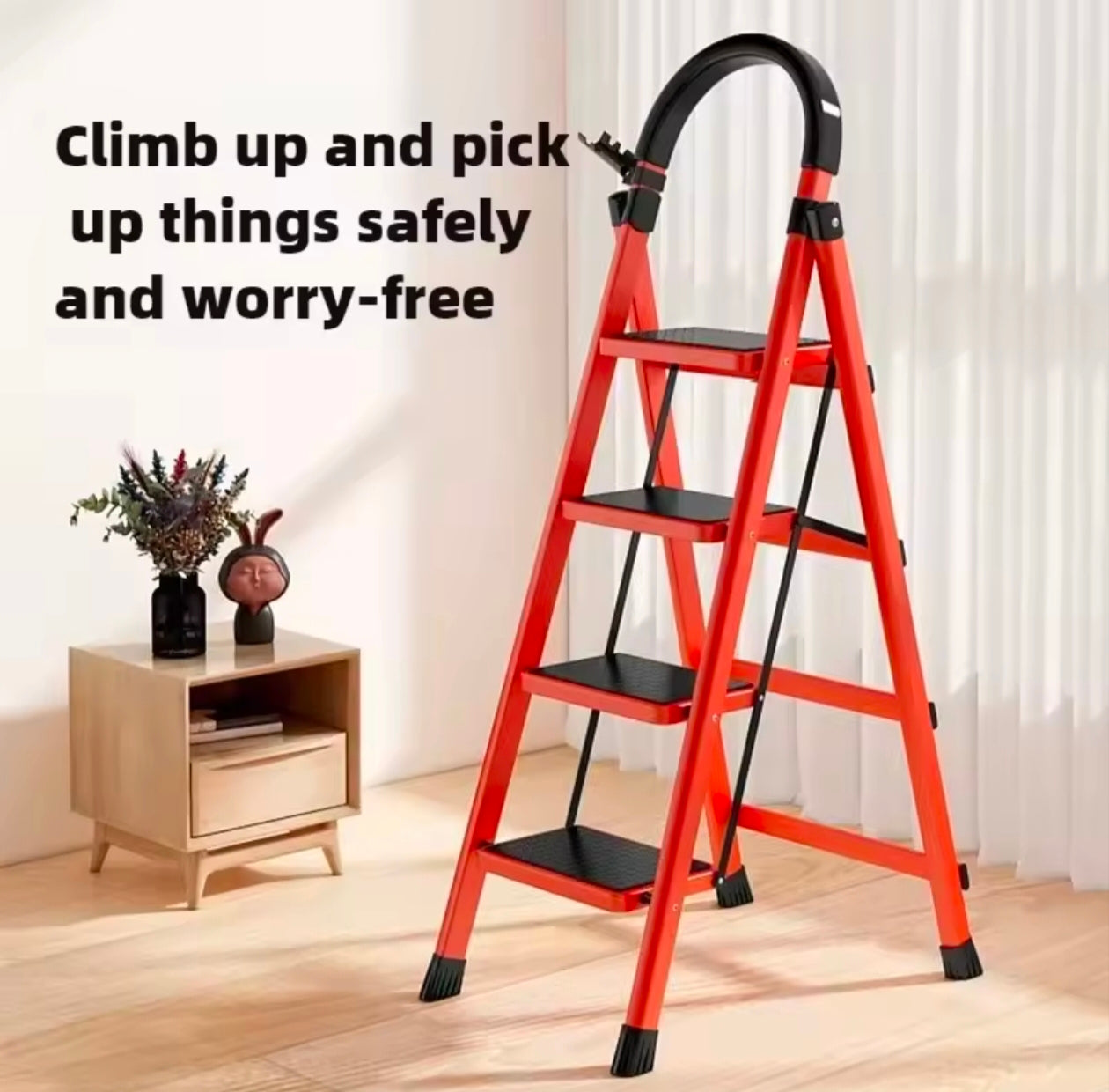 Portable folding Ladder Multifunctional Telescopic Indoor Herringbone Ladder Step