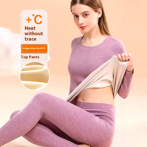 Cashmere Velvet Ladies Thermal Underwear Fleece Thick Thermal Suit