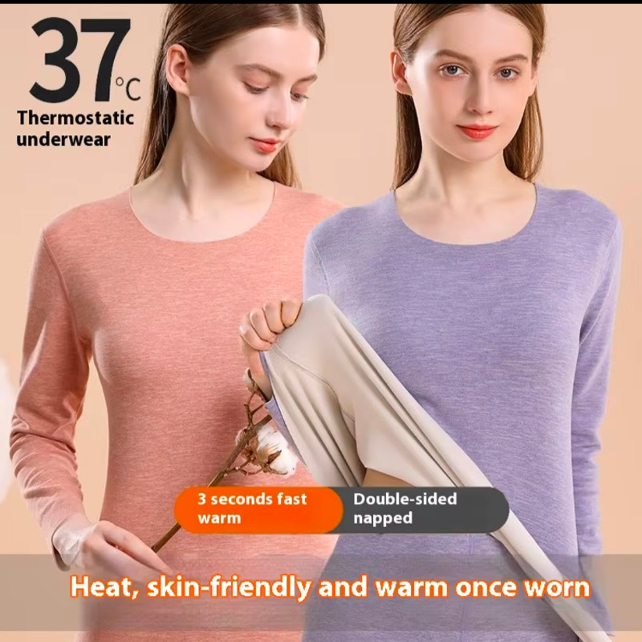 Ladies Fleece Thermal Underwear Velvet Thick Thermal Suit