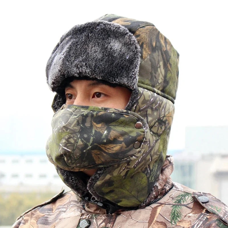 Snow Winter Fleece Hats Hunting Fishing Cap Tactical Balaclava Face Mask Cycling Ski Hat