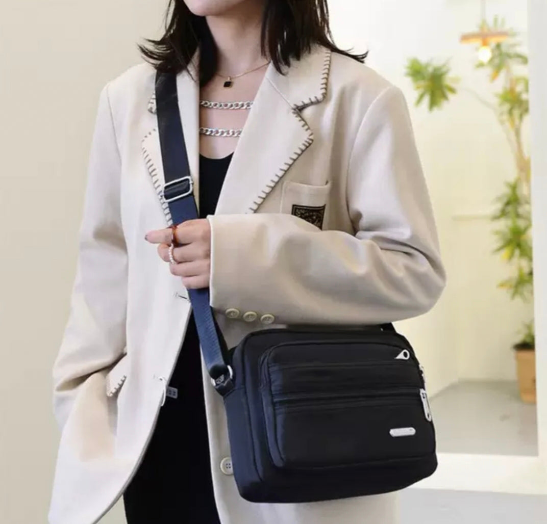 Women Handbags Nylon Cross Body  bag Multi zipper hand bag - Shoulder bag