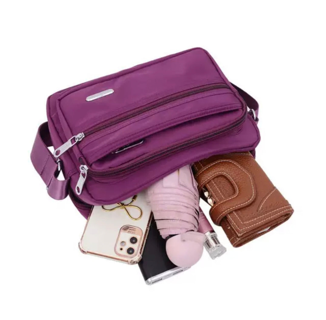 Women Handbags Nylon Cross Body  bag Multi zipper hand bag - Shoulder bag
