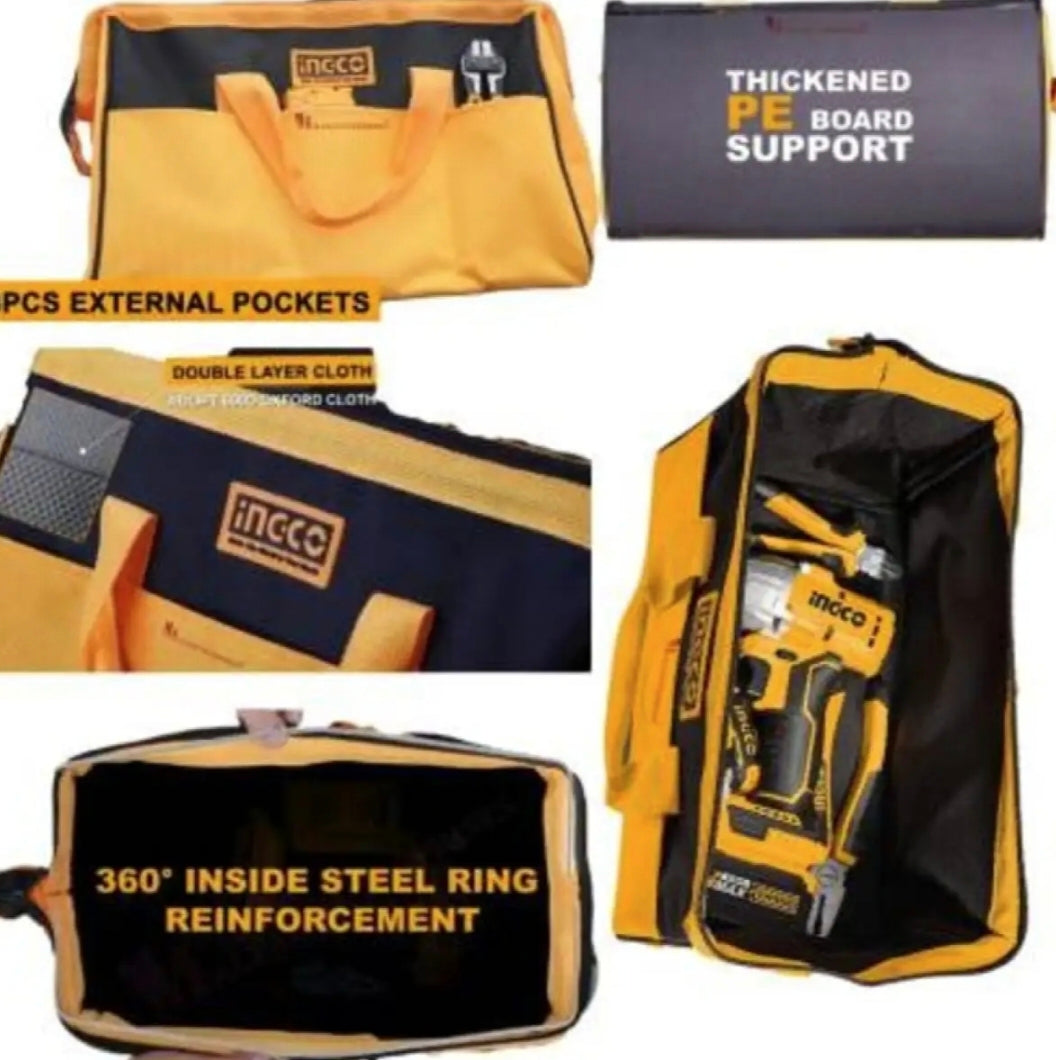 INGCO Tool Bag 16" (6 Pockets Outside & 8 Pockets Inside)