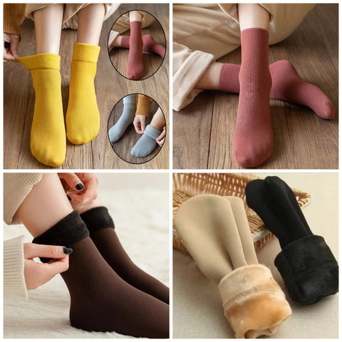5 Pairs ladies Cashmere Velvet Fleece Socks