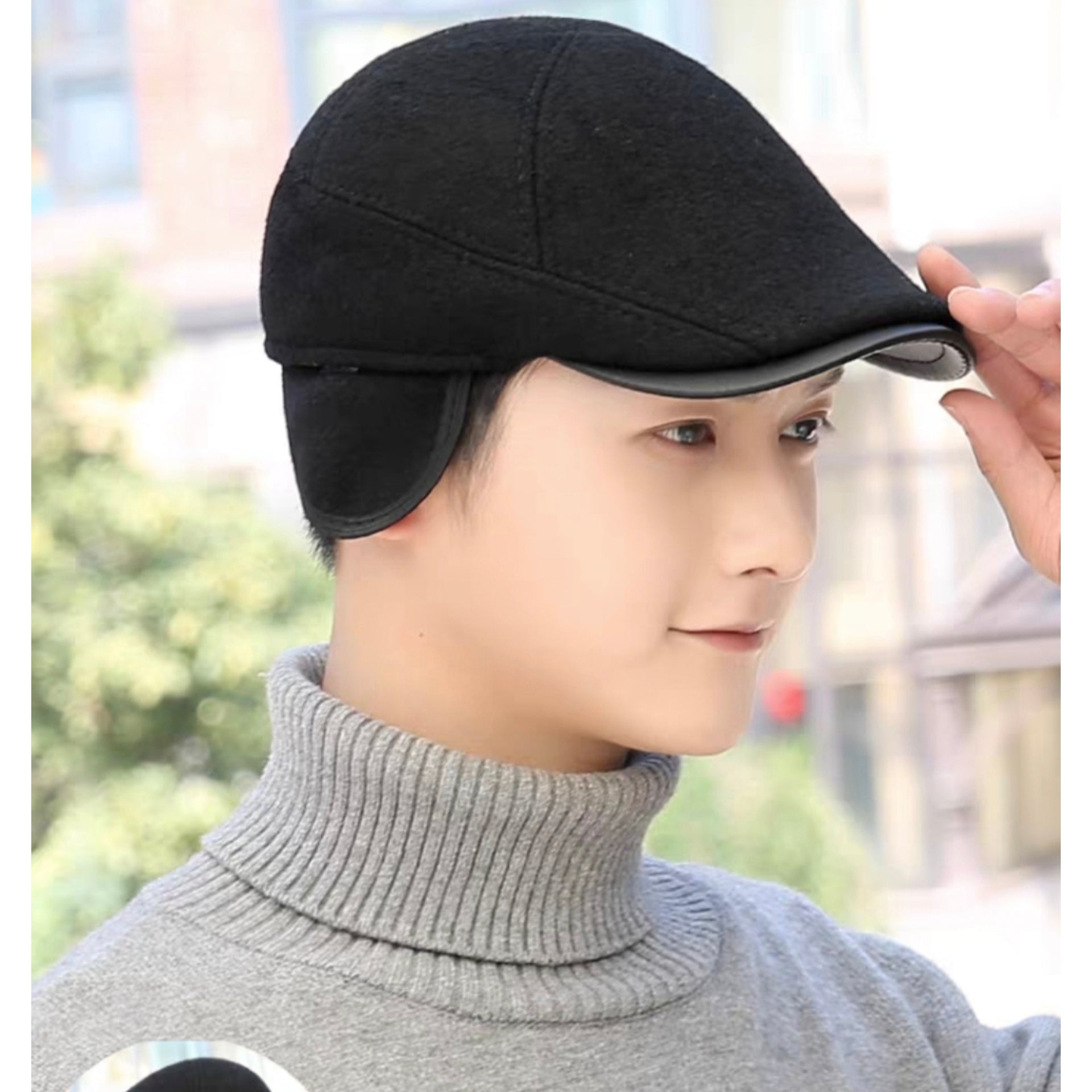 Stylish Winter Warm Beret Hat With adjustable ear muff