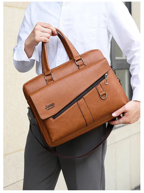 Crossbody Bag Large Briefcase Bag for Man Genuine Leather Handbag Computer Laptop Document Shoulder Business Messenger Tote Crossbody Side Bag Male