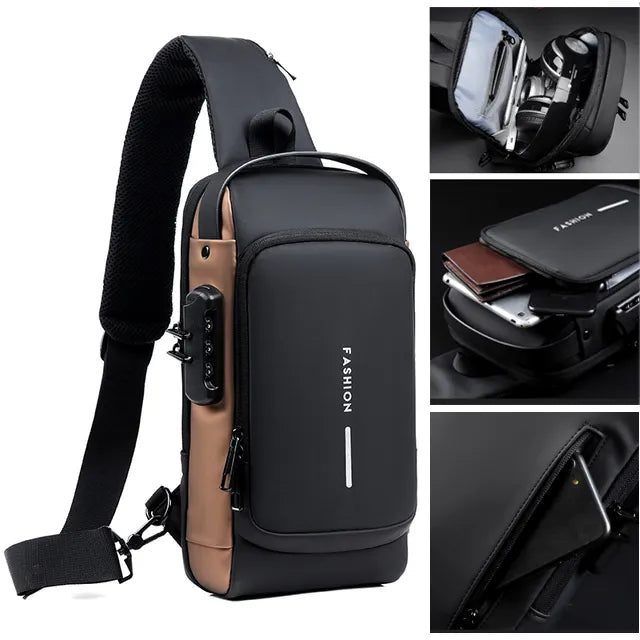 Anti theft Crossbody Shoulder Backpack Crossbody Back Pack Waterproo importedgear.pk