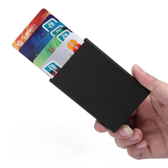 Automatic Stainless Steel Credit Card Holder | Rfid Wallet Metal Case