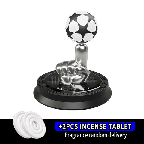 Football Solar Rotating Car Air Freshener Energy Rotating Car Perfume Long-Lasting Fragrance