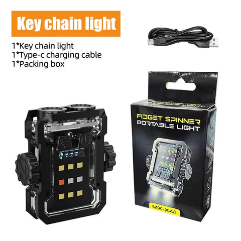 Portable Mini Keychain LED Super Bright Flashlight with RGB Light