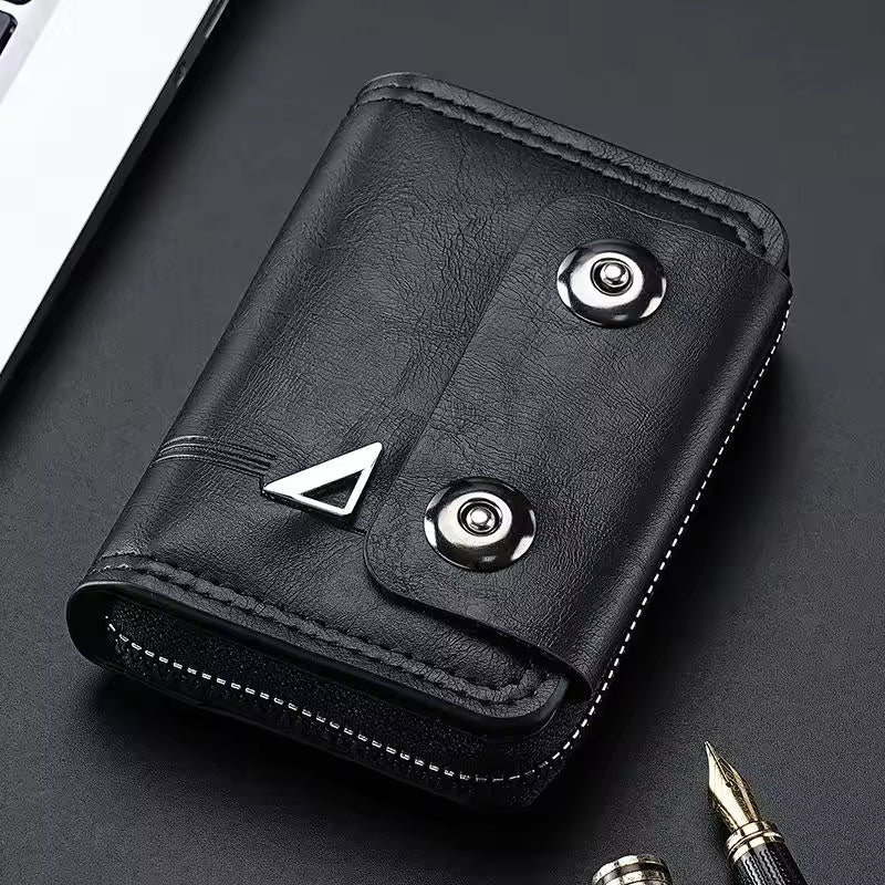 High-Quality Leather Wallet with Double Buckle