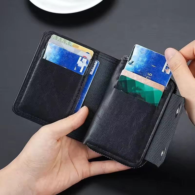 High-Quality Leather Wallet with Double Buckle