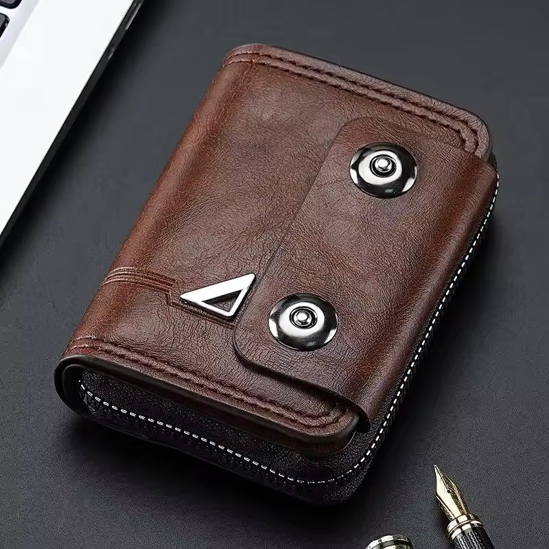 High-Quality Leather Wallet with Double Buckle