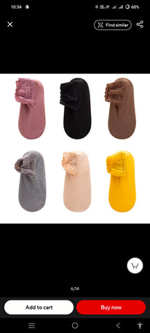 2Pair Women Ladies Ankle Socks - Non Slip Women Lace Warmer
