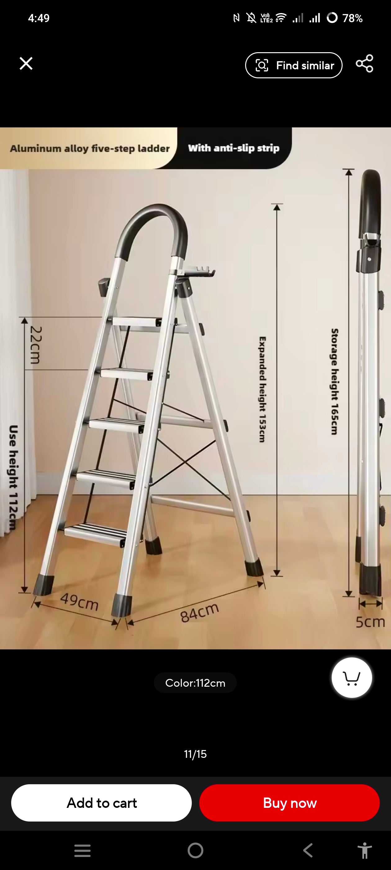 Portable folding Ladder Multifunctional Telescopic Indoor Herringbone Ladder Step