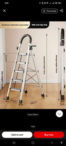Portable folding Ladder Multifunctional Telescopic Indoor Herringbone Ladder Step