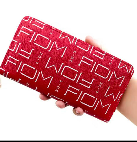 Women Long Lady Zipper Wallet Letter Litchi Grain