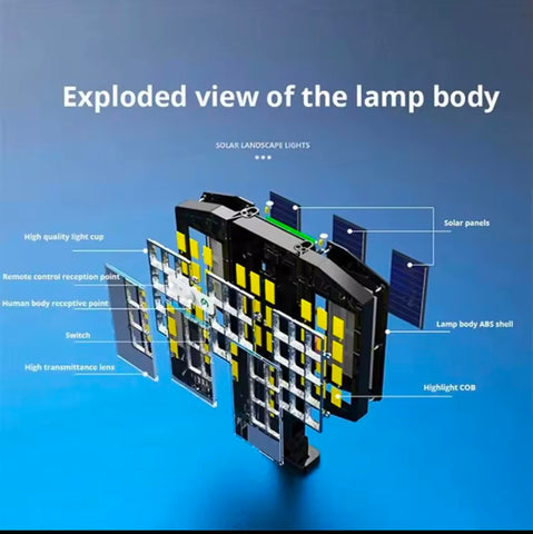 800 LED Solar Street Light Motion Sensor with remote 6000Mah