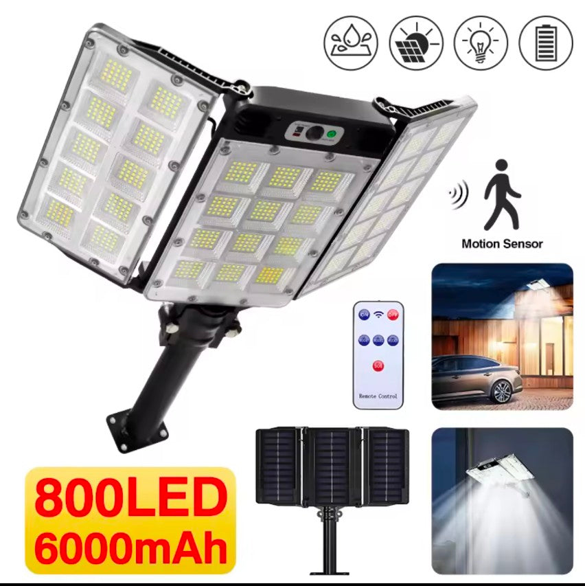 800 LED Solar Street Light Motion Sensor with remote 6000Mah