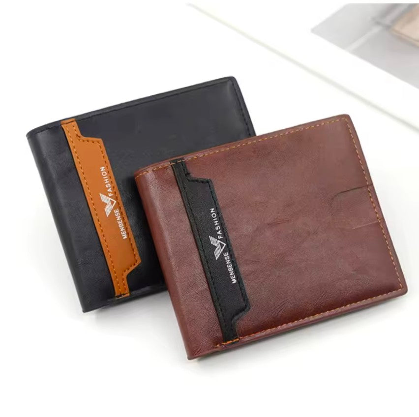 Two Fold Business wallet leisure time Large Capacity Leather Wallet