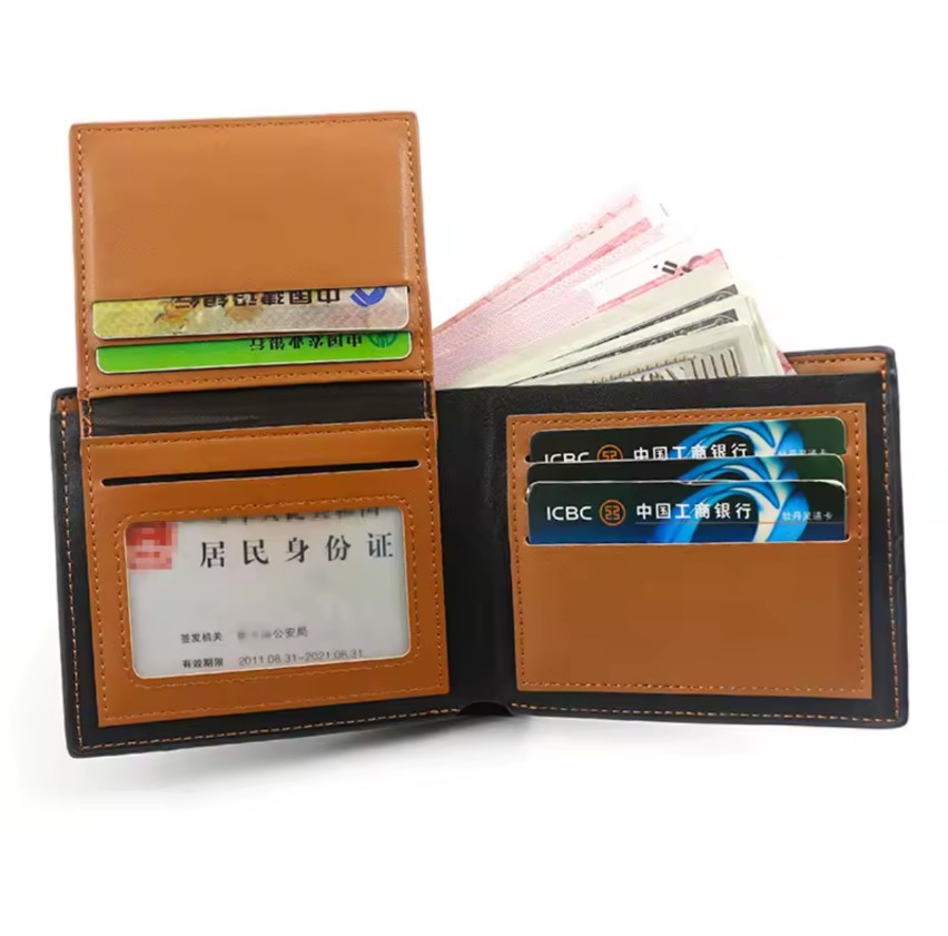 Two Fold Business wallet leisure time Large Capacity Leather Wallet