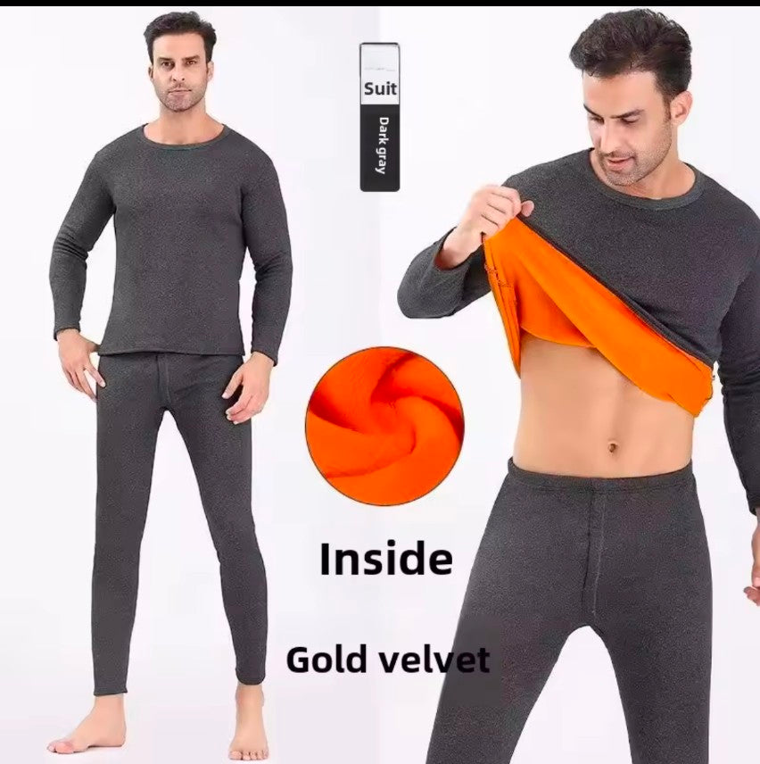 Men Women Double Layer Thermal Suit Plus Velvet