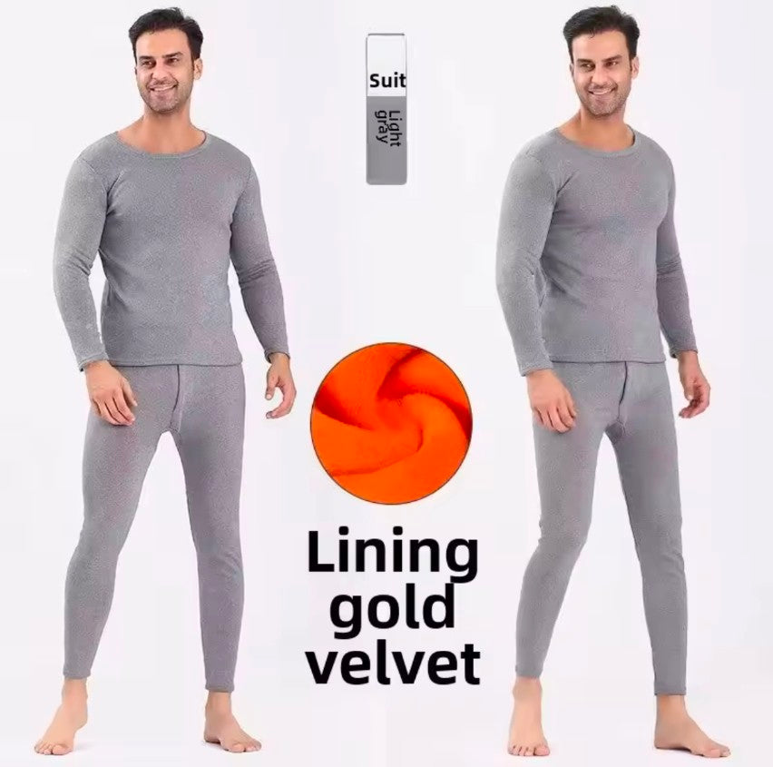 Men Women Double Layer Thermal Suit Plus Velvet