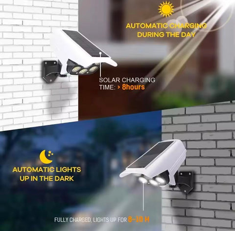 Solar Light Outdoor Human Body Sensor Waterproof LED Solar Lamp Simulation Monitoring Light Garden Path Street Led Wall Light