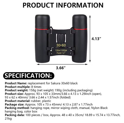Binoculars 1km Day and Night Vision HD Compact Folding Sakura Online Shopping in Pakistan