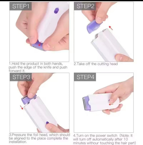 Electric Mini Hair Remover Epilator Facial Bikini Permanent Hair Removal Device for Women Peach Fuzz Fingers Arms Legs Armpit