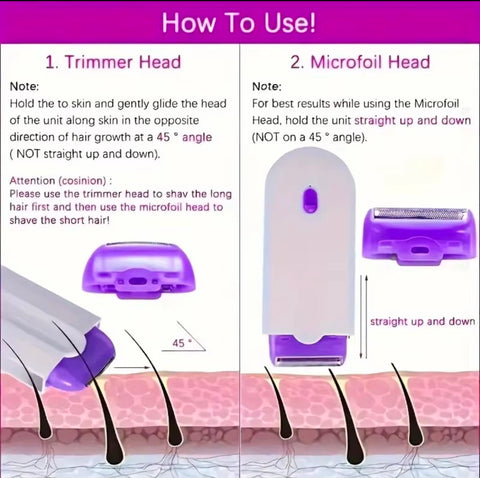Electric Mini Hair Remover Epilator Facial Bikini Permanent Hair Removal Device for Women Peach Fuzz Fingers Arms Legs Armpit