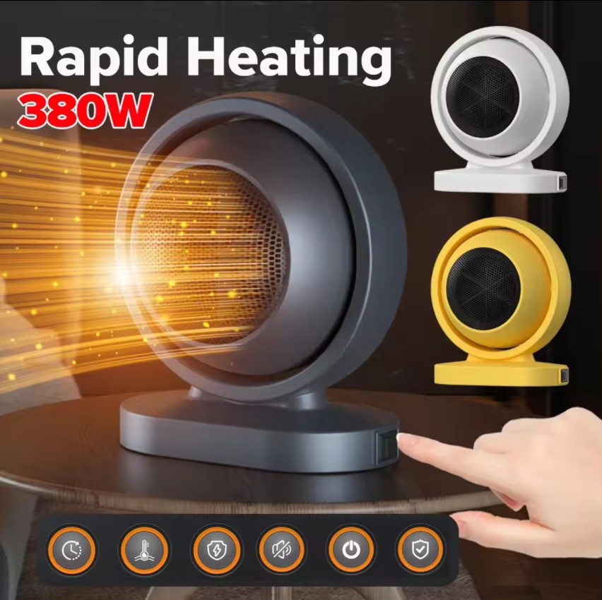 380W Electric Heaters Safety-Cent Portable Thermostat Desktop Heating Machine