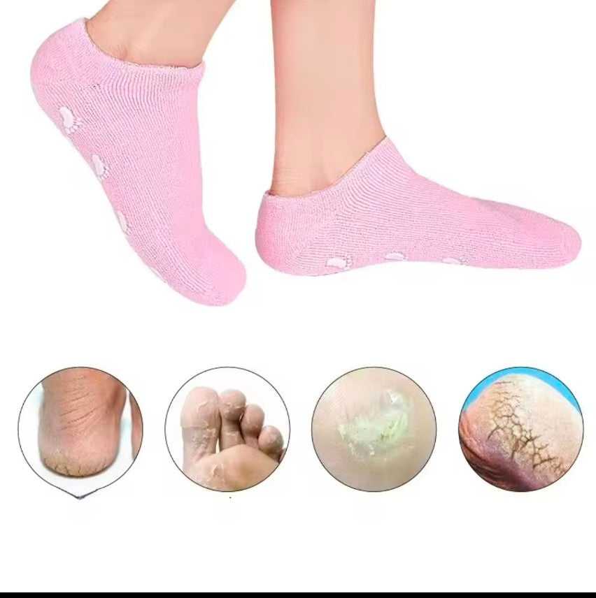 2pcs Foot Care Spa Moisturizing Gel Socks Exfoliating Dry Cracked Soft Skin Sock