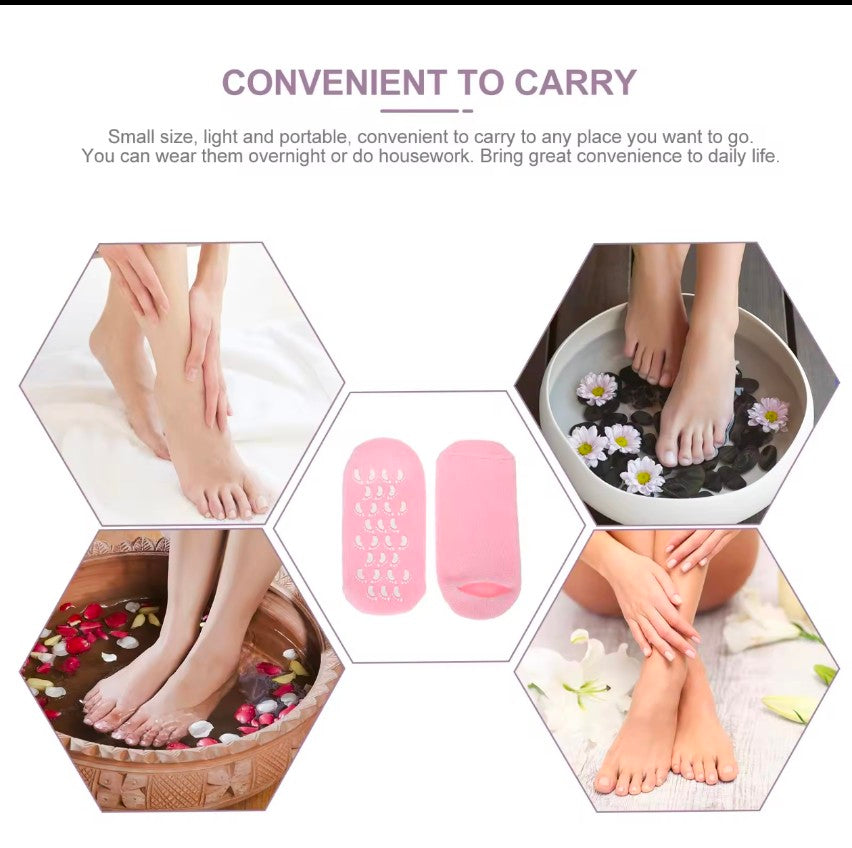 2pcs Foot Care Spa Moisturizing Gel Socks Exfoliating Dry Cracked Soft Skin Sock