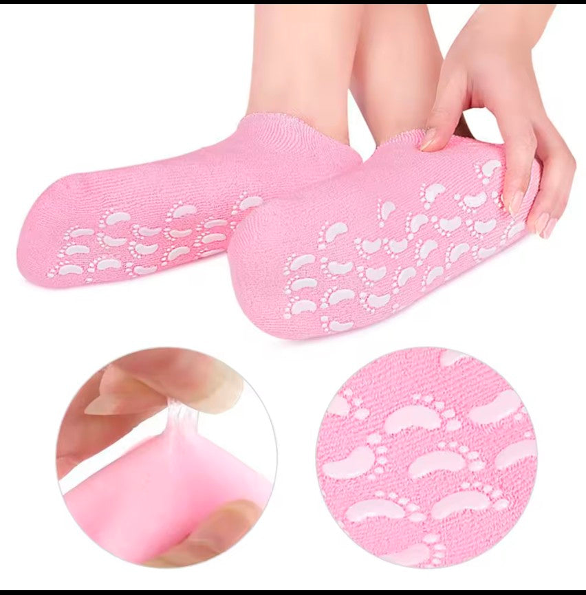 2pcs Foot Care Spa Moisturizing Gel Socks Exfoliating Dry Cracked Soft Skin Sock