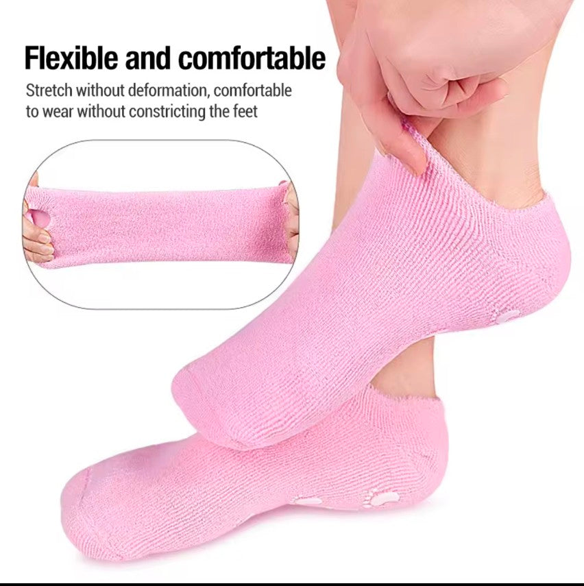 2pcs Foot Care Spa Moisturizing Gel Socks Exfoliating Dry Cracked Soft Skin Sock