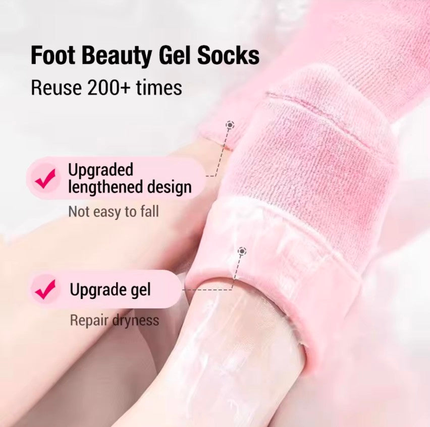 2pcs Foot Care Spa Moisturizing Gel Socks Exfoliating Dry Cracked Soft Skin Sock