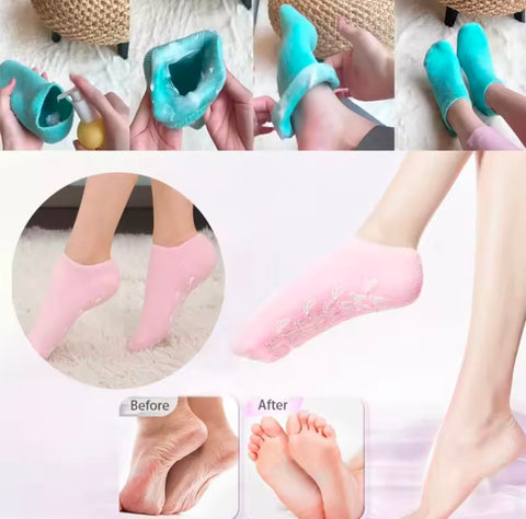 2pcs Foot Care Spa Moisturizing Gel Socks Exfoliating Dry Cracked Soft Skin Sock