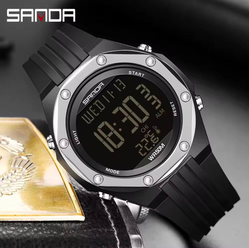 SANDA 6028 New Thermometer Environment Single Core Display Alloy Case