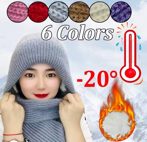 Ladies Winter Hat Scarf Set Cold Proof Ear Protection Scarf Warm Girls Beanies cap