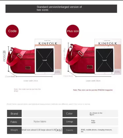 Luxury Women Messenger Waterproof Crossbody Bag