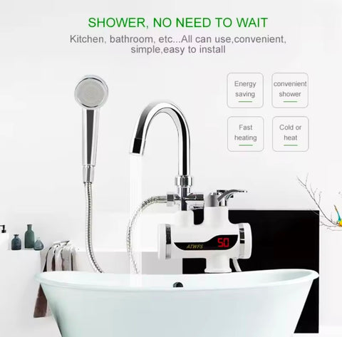 Tankless Hot Water Heater Faucet Shower Instant Electric Tap
