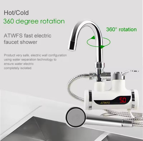 Tankless Hot Water Heater Faucet Shower Instant Electric Tap